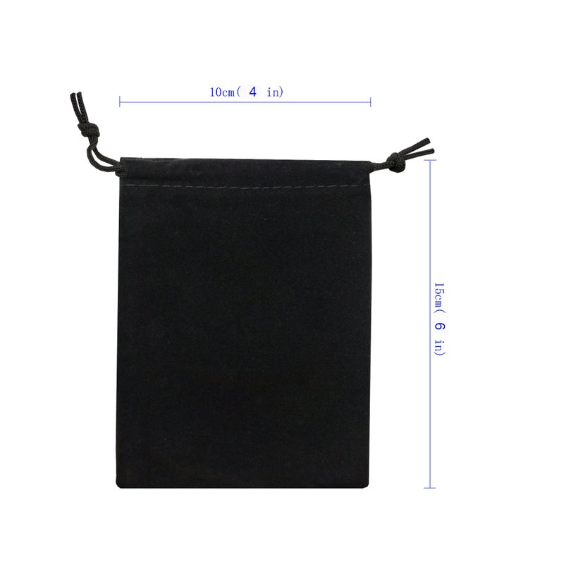 Ankirol 50pcs Velvet Drawstring Bags Jewelry Bags Pouches (Black, 4" X 6") - Image 3